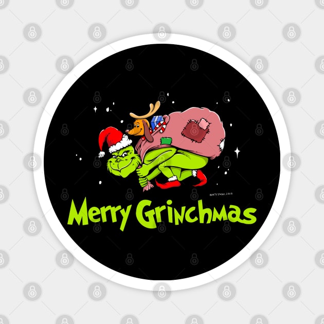 Green Merry Grinchmas Magnet by Nifty Studio